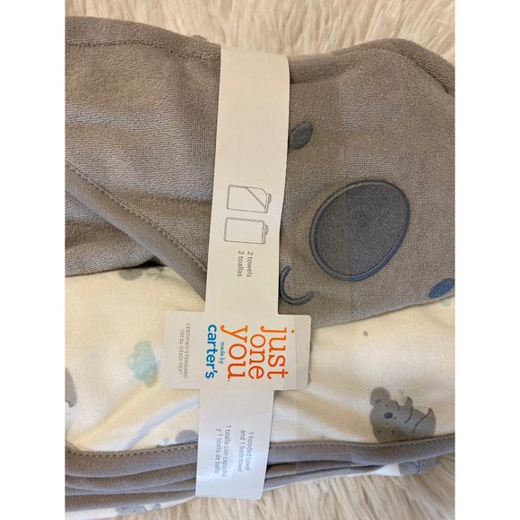 Just One You - Made By Carter's Baby 2pk Koala Bath Towel Set - Gray/White - Picture 2 of 5